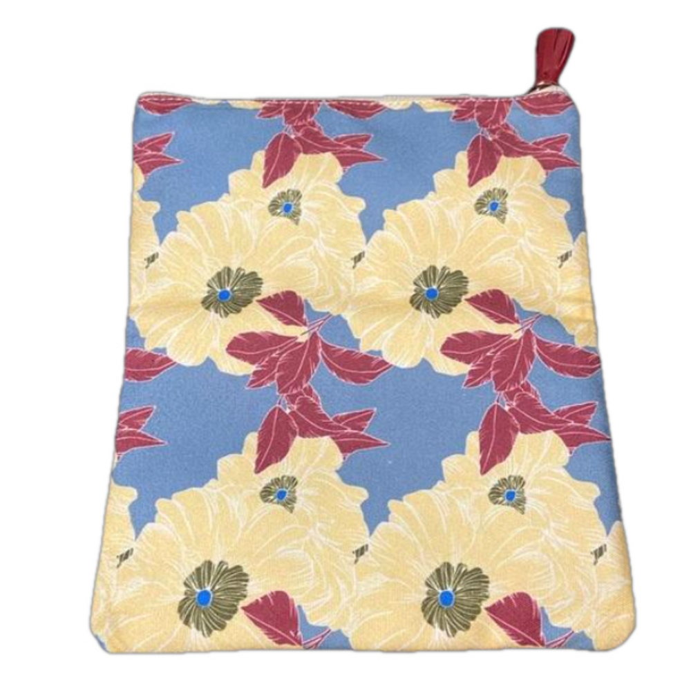 Rachel Pally Reversible Clutch Bag Floral Cream Blue Burgundy Handbag